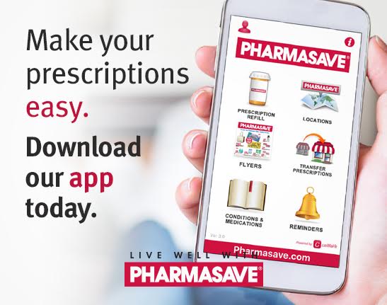 Download Pharmasave app for easy prescription at Gordon pharmacy